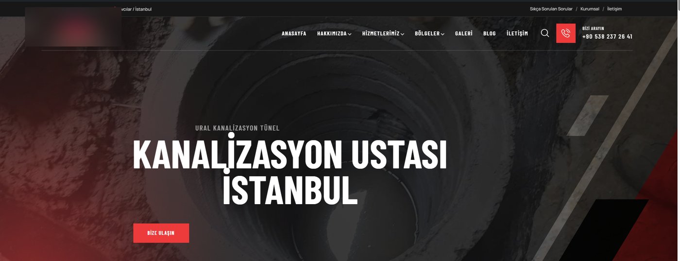 İnşaat ve altyapı sektörü kurumsal web sitesi örneği
