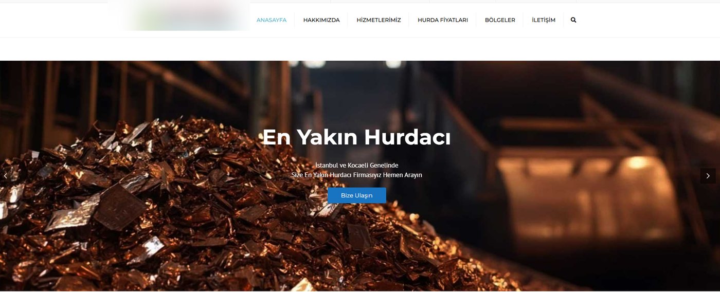 Geri dönüşüm ve metal sektörü kurumsal web sitesi örneği
